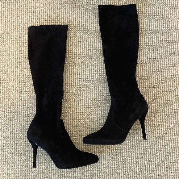 Stuart Weitzman Black Suede Boots - Picture 2 of 9